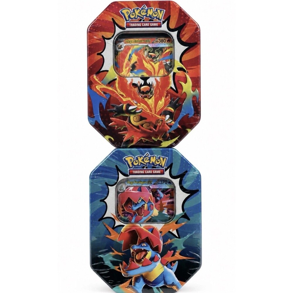 2x Bundle Pokémon Mega Evolution Ascended Heroes Emboar Ex Feraligatr Ex Tin New